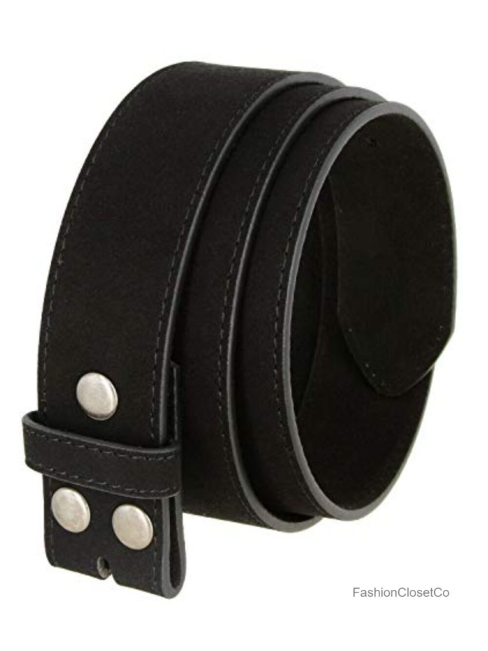 Vegan Suede Leather Belt Strap 1.5" Wide Interchangeable Snap Buckle